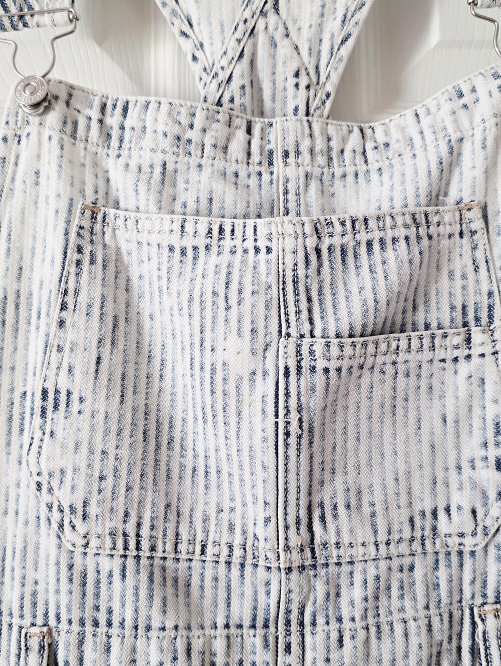 We The Free Striped Denim Overalls in Light Wash - Picture 8 of 11
